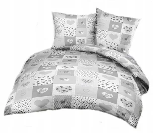 pościel z satyny 180x200 + 2x poszewka 100% bawełna S 80 patchw serce szare - Pościel pościel z satyny 180x200 + 2x poszewka 100% bawełna S 80 patchw serce szare - Pościel - miniaturka - grafika 1