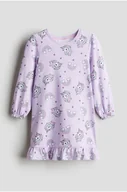 Piżamy damskie - H & M - Koszula nocna z falbanką - Fioletowy - H&M - miniaturka - grafika 1