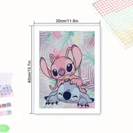 Rękodzieło - TEMU 5D DIY Kit do malowania diamentów - Projekt Stitch & Lilo Embrace, pełny okrągły wierczenie mozaiki, akrylowy dekor domu na święta i specjalne - miniaturka - grafika 1