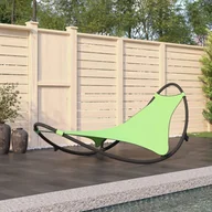 Leżaki ogrodowe - Leżak bujany z kółkami, stal i tkanina textilene, zielony - miniaturka - grafika 1
