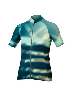 Koszulki sportowe damskie - ENDURA Koszulka kolarska "Virtual Texture" w kolorze turkusowo-granatowym - grafika 1