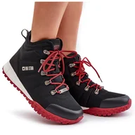 Buty trekkingowe damskie - Damskie Trapery Buty Sportowe Big Star KK274217 Memory Foam System Czarne - miniaturka - grafika 1