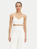 Koszulki i topy damskie - Patrizia Pepe Top 2C1635 A411 Biały Regular Fit - miniaturka - grafika 1