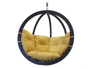 Fotele ogrodowe wiszące - Fotele hamakowe KOALA Fotel hamakowy drewniany Swing Chair Single antracyt - miniaturka - grafika 1
