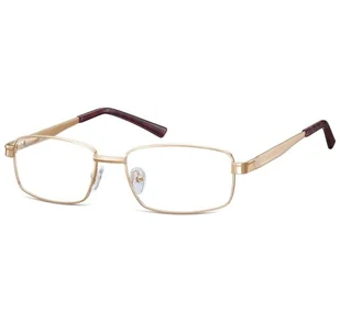 Męskie Oprawki korekcyjne zerówki okulary metalowe 639B złote - Okulary korekcyjne, oprawki, szkła - miniaturka - grafika 1