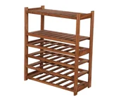 Regały - Regał Drewniany Do Spiżarni Lsr P2W4S0 Brązowy, Półki Proste 2 Szt, Półki Na Wino 4 Szt, Drewno Sosnowe / Wamar-Sosenka - miniaturka - grafika 1