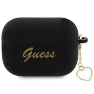 Akcesoria do słuchawek - Etui / Pokrowiec Guess 4G Charms Heart na Airpods Pro 2 (GUAP2LSCHSK) Czarne - miniaturka - grafika 1