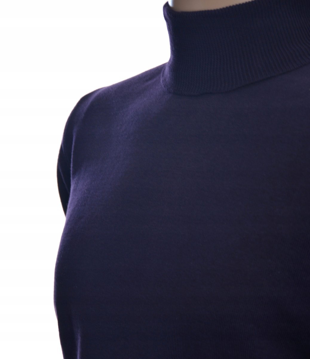 Sweter z golfem golf męski bawełniany pod marynarkę gładki 2XL XXL śliwka