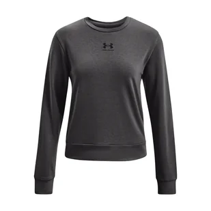 Damska Koszulka z długim rękawem UNDER ARMOUR RIVAL TERRY CREW 1369856-010 – Szary - Koszulki i topy damskie - miniaturka - grafika 1
