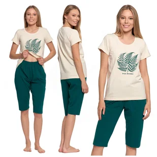 PIŻAMA DAMSKA DWUCZĘŚCIOWA MORAJ T-SHIRT KRÓTKI RĘKAW 3/4 SPODNIE M - Piżamy damskie PIŻAMA DAMSKA DWUCZĘŚCIOWA MORAJ T-SHIRT KRÓTKI RĘKAW 3/4 SPODNIE M - Piżamy damskie - miniaturka - grafika 1