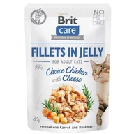Mokra karma dla kotów - Brit Care Cat Fillets in Jelly Choice Chicken & Cheese 85 g Kurczak i ser - miniaturka - grafika 1