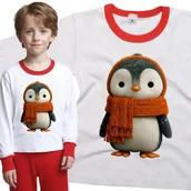 Piżamy dla dziewczynek - Piżama dziecięca Słodki Mały Pingwin W Szaliku Zima Śnieg Święta 98/104 - VoloDonum - miniaturka - grafika 1