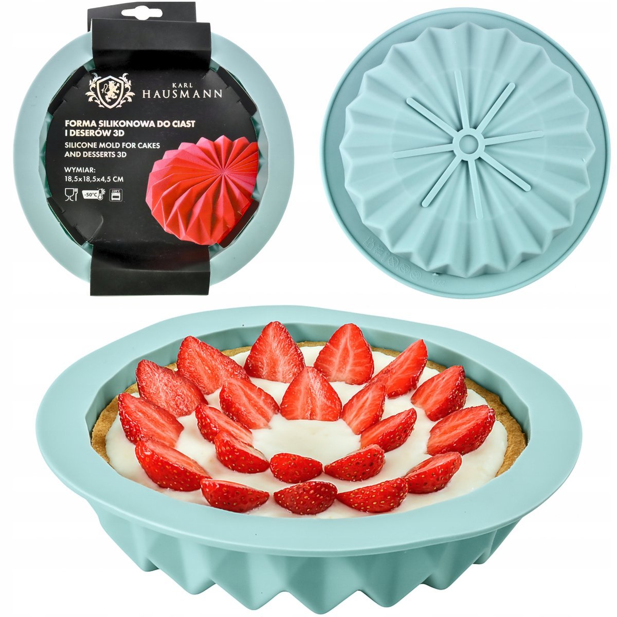 FORMA FOREMKA SILIKONOWA DO PIECZENIA CIAST DESERÓW TORT 3D MONOPORCJE