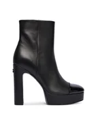 Botki damskie - Guess Botki FLFRNT LEA10 Czarny - miniaturka - grafika 1