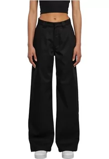Spodnie damskie - Urban Classics Damskie spodnie robocze z prostymi nogawkami, czarny, 28 - grafika 1