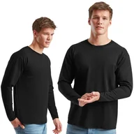 Koszulki męskie - Koszulka Męska Bawełna Długi Rękaw Fruit Loom 610380 CZARNY M - miniaturka - grafika 1
