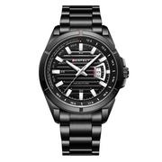 Zegarki męskie - Czarny zegarek męski bransoleta duży solidny Perfect M102 - miniaturka - grafika 1