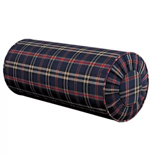 Dekoria.pl Dekoria.pl Poduszka wałek z zakładkami granatowo czerwona kratka 20 × 50 cm Bristol 535-142-68 - Poduszki dekoracyjne - miniaturka - grafika 1