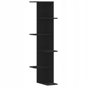 Półki do salonu - Narożna półka ścienna, czarna, 36,5x36,5x140 cm - miniaturka - grafika 1