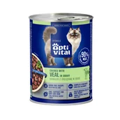 Mokra karma dla kotów - Mokra karma dla sterylizowanych kotów z cielęciną w sosie OptiVital 415 g - miniaturka - grafika 1