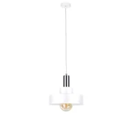 Lampy sufitowe - Żyrandol na lince IZA 1xE27/60W/230V biały/chrom błyszczący - miniaturka - grafika 1