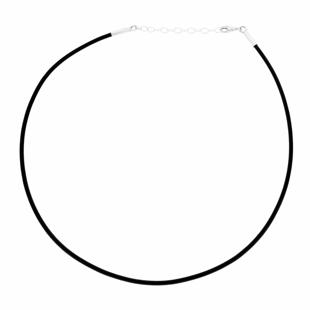 Naszyjnik rzemień skórzany czarny 50 cm pr. 925