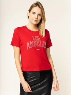 Koszulki i topy damskie - Guess T-Shirt Glam La Tee W01I89 R5JK0 Czerwony Regular Fit - grafika 1