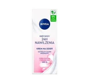 NIVEA Bogata pielęgnacja na dzień, nawilżenie 24 h (50 ml), krem do twarzy do suchej skóry z LSF 15, nawilżający krem na dzień z naturalnym olejkiem migdałowym - Kremy do twarzy - miniaturka - grafika 1
