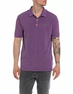 Koszulki męskie - Replay Męska koszulka polo z krótkim rękawem, krój regularny, z bawełny ze stretchem, violator 516, XXL - miniaturka - grafika 1