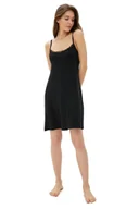 Bielizna nocna - Bambusowa koszula nocna damska VICTORIA S Czarny - miniaturka - grafika 1