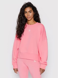 Bluzy damskie - adidas Bluza HJ7870 Różowy Relaxed Fit - grafika 1