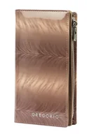 Portfele - Portfel Damski Skórzany GREGORIO Lakierowany Długi Z Suwakiem Na Zewnątrz FF-124 KREMOWY 19,5 x 10 x 3,5 [cm] - miniaturka - grafika 1