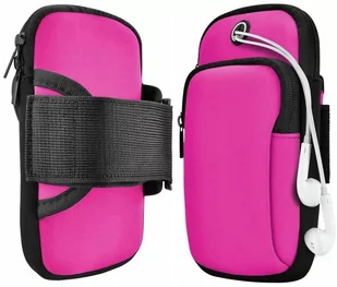 Etui na ramię do biegania różowe - Etui i futerały do telefonów - miniaturka - grafika 2