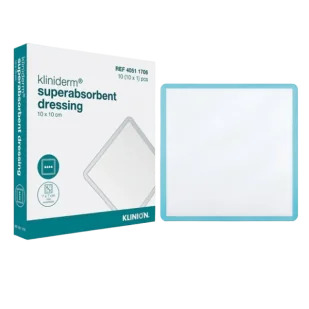 Opatrunek Kliniderm Superabsorbent, opatrunek na rany, 10 x 10 cm, 1 sztuka - Apteczki i materiały opatrunkowe - miniaturka - grafika 1