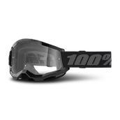 Gogle i okulary motocyklowe - Gogle Cross 100% Strata 2 Czarny - miniaturka - grafika 1