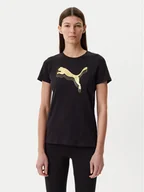 Koszulki i topy damskie - Puma T-Shirt Essentials Metallic 684995 Czarny Regular Fit - miniaturka - grafika 1
