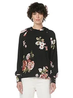Koszulki i topy damskie - ONLY Onlelcos Emma L/S Hood Top JRS Noos koszulka z długim rękawem, Black/Aop:Rose Bouquet Flowers, XXS - miniaturka - grafika 1