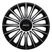 Kołpaki samochodowe - SPARCO Zestaw kołpaków na koła Sparco Torino 15 cali czarny/srebrny SPC1593BKSV - miniaturka - grafika 1