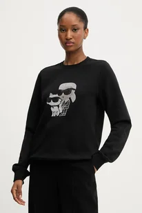 Karl Lagerfeld bluza IKON damska kolor czarny z nadrukiem A3W20069 - Bluzy damskie - miniaturka - grafika 1
