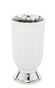 Art pol WAZON CERAMICZNY NOWOCZESNY BIAŁY SREBRNY 23x12 131726 - Wazony i flakony - miniaturka - grafika 1