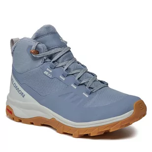 Trekkingi Salomon Outsnap Climasalomon™ Waterproof L47289900 Flint Stone/Pearl Blue/Gum3 - Buty trekkingowe damskie - miniaturka - grafika 1