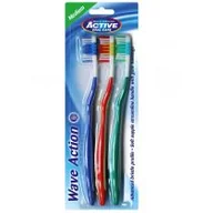 Szczoteczki do zębów - Beauty Formulas Active Oral Care Szczoteczka Wave Action średnia 1 op.-3szt - miniaturka - grafika 1