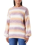 Swetry damskie - ALARY Damski sweter z dzianiny 10424756-AL01, beżowy liliowy wielokolorowy, XL/XXL, Beżowy, fioletowy, wielokolorowy, XL-XXL - miniaturka - grafika 1