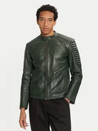 Kurtki męskie - Serge Pariente Kurtka skórzana Leman 2 Zielony Slim Fit - miniaturka - grafika 1