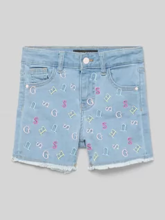 Spodnie i spodenki dla dziewczynek - Szorty jeansowe z wyhaftowanym logo - grafika 1