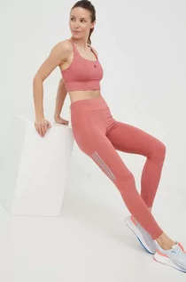 Bielizna sportowa damska - adidas Performance biustonosz sportowy Powerimpact kolor różowy wzorzysty - grafika 1