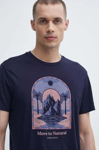 Icebreaker t-shirt sportowy Merino 150 Tech Lite III kolor niebieski z nadrukiem IB0A56WX4011 - Koszulki męskie - miniaturka - grafika 1