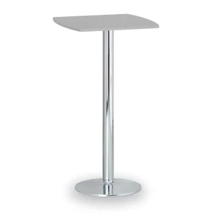 B2B Partner Stolik wysoki Olympo II, 660 x 660 mm, chromowana podstawa, płyta szara 423281 - Stoły i stoliki do biura - miniaturka - grafika 1