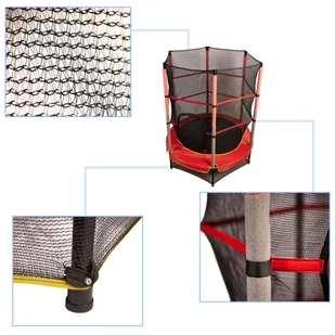 Trampolina ogrodowa dla dzieci siatka 140x140x160cm czerwona - Trampoliny - miniaturka - grafika 5