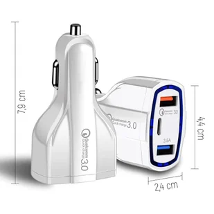 Wozinsky ładowarka samochodowa szybkie ładowanie Quick Charge 3.0 QC3.0 2xUSB / USB Typ C czarny (WCC-01) - Ładowarki samochodowe - miniaturka - grafika 10